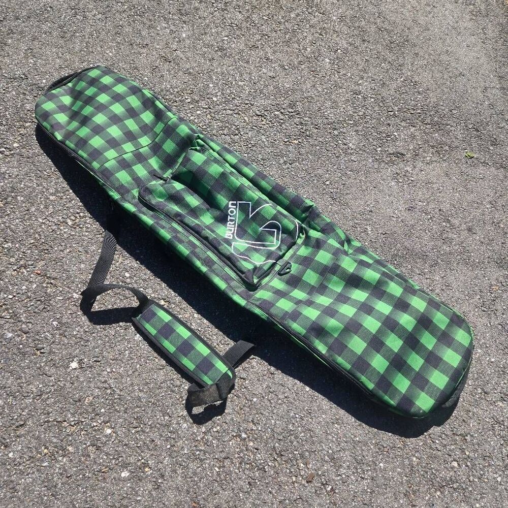Burton Snowboard Carrier Sack Bag green black plaid 156 shoulder strap